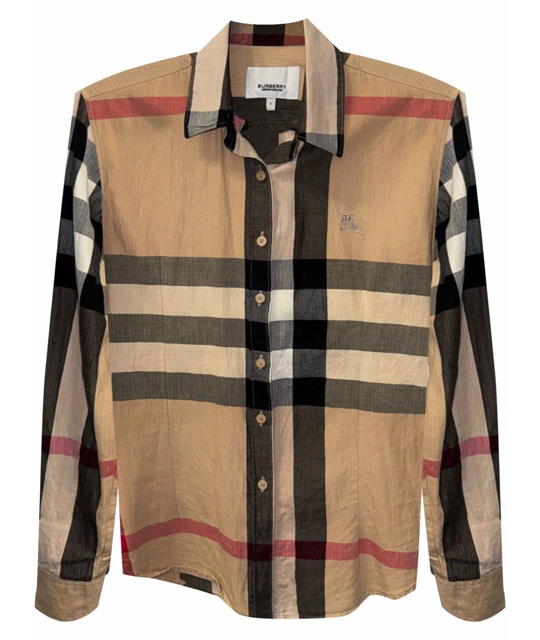 BURBERRY Бежевая хлопковая рубашка, фото 1