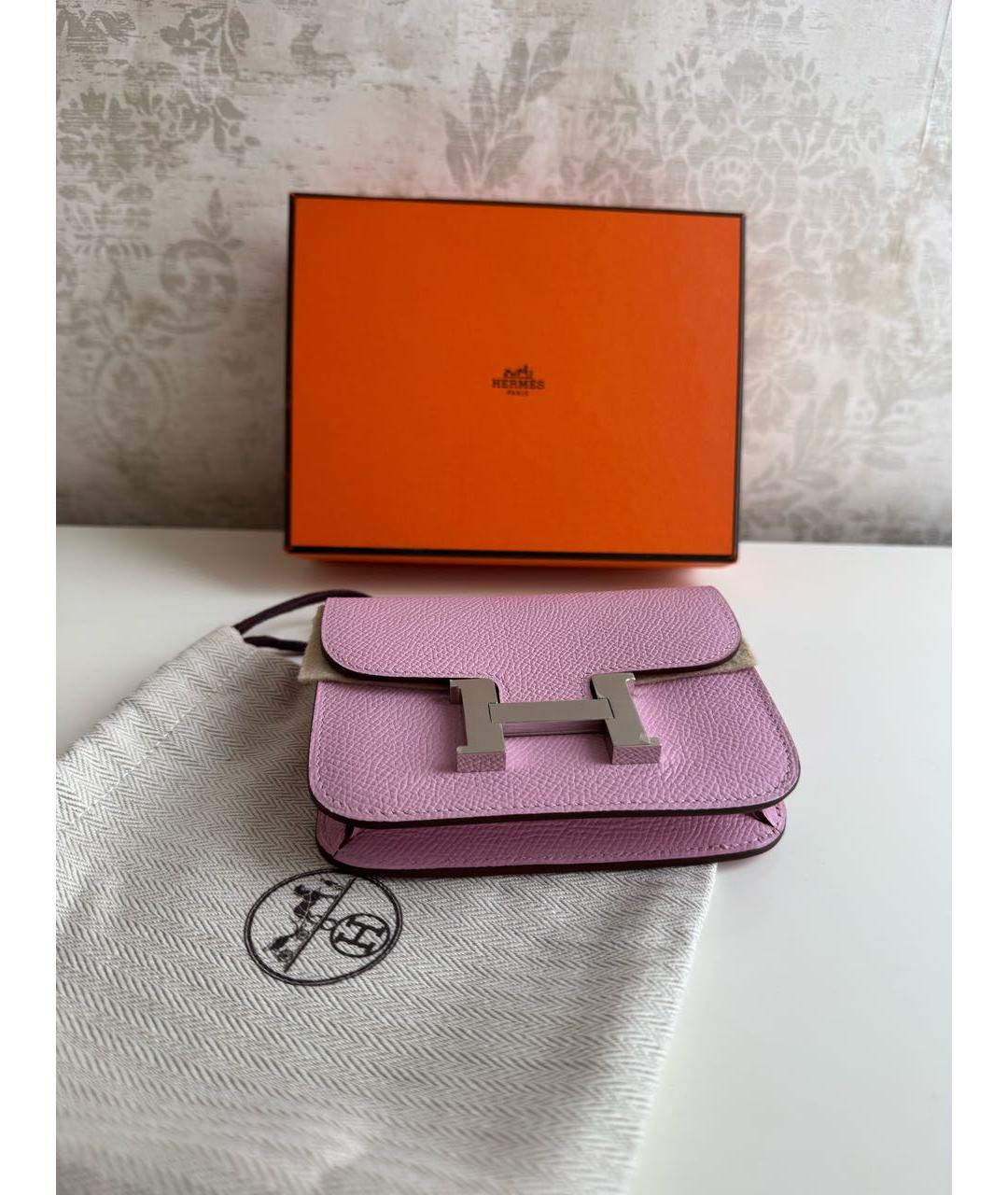 HERMES Розовая кожаная поясная сумка, фото 7