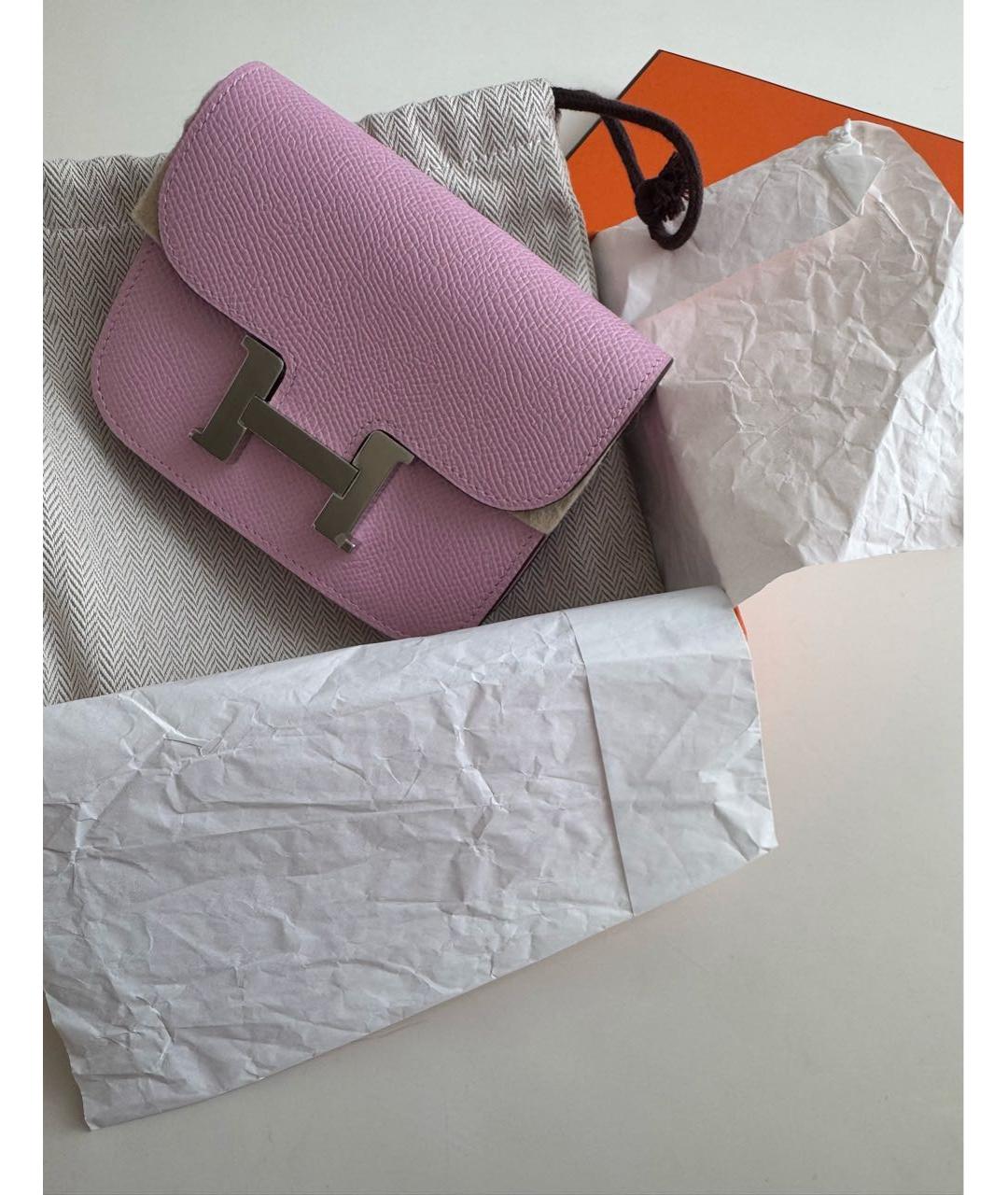 HERMES Розовая кожаная поясная сумка, фото 5