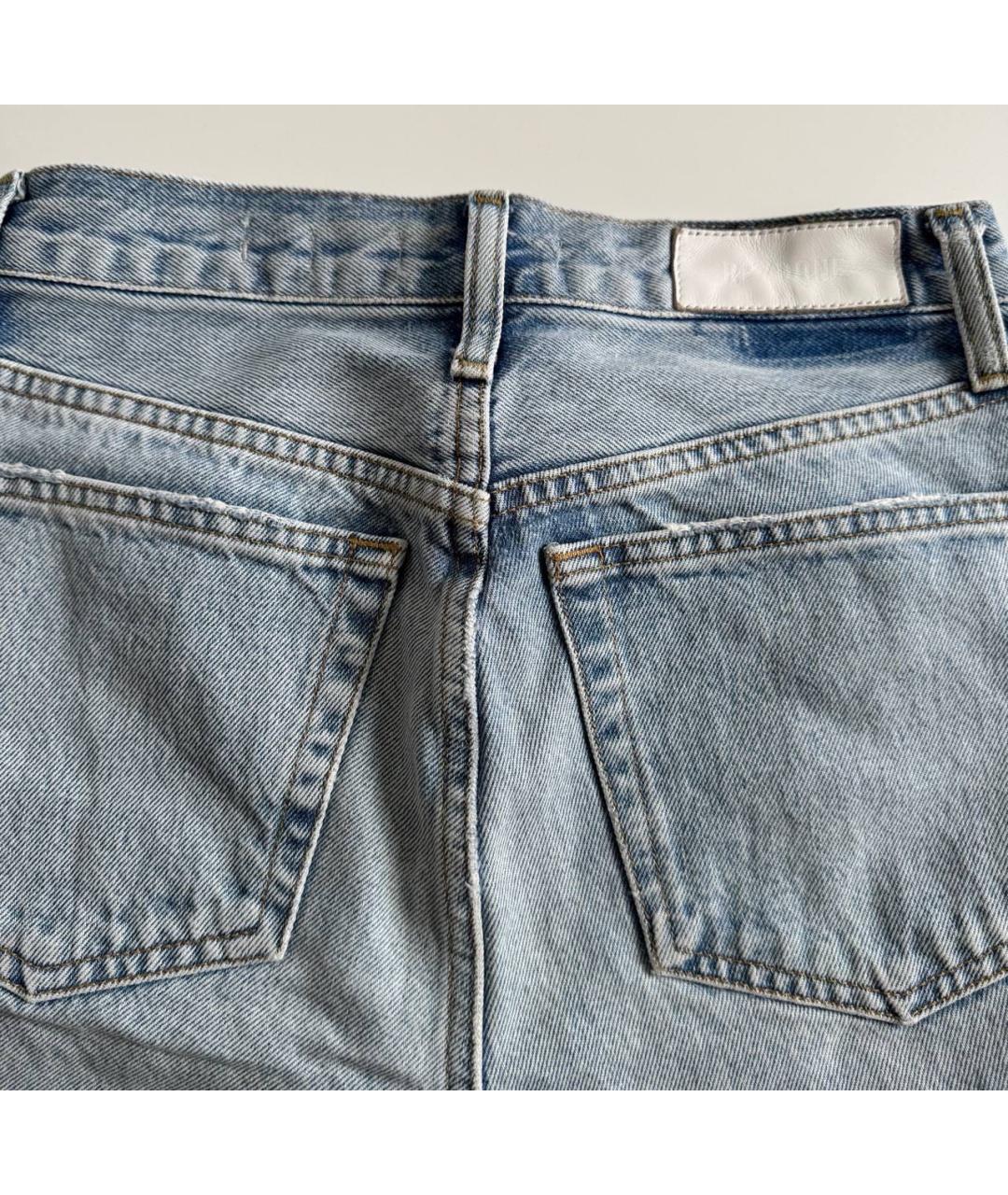 Re done Голубые хлопковые прямые джинсы, фото 5