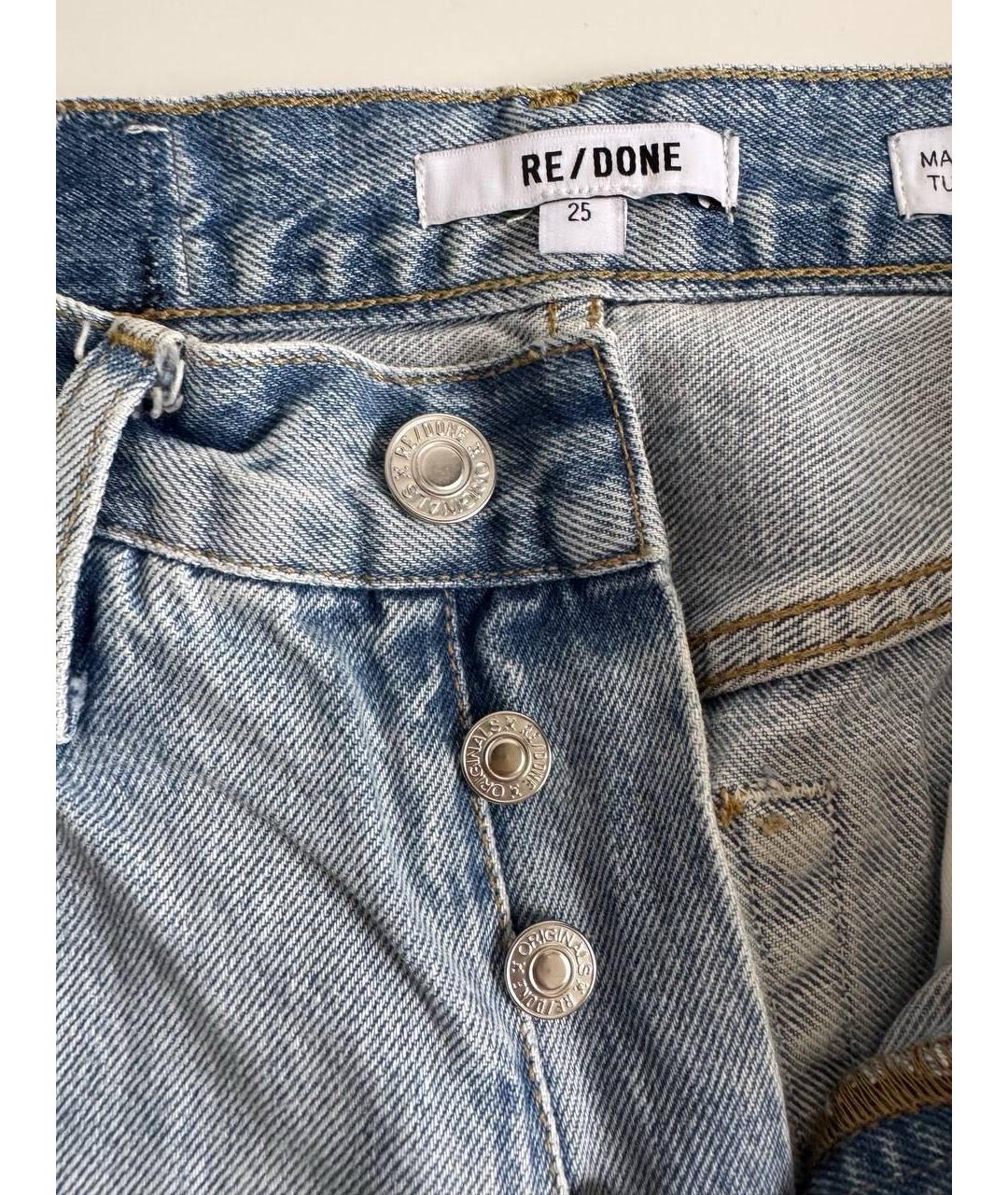 Re done Голубые хлопковые прямые джинсы, фото 3