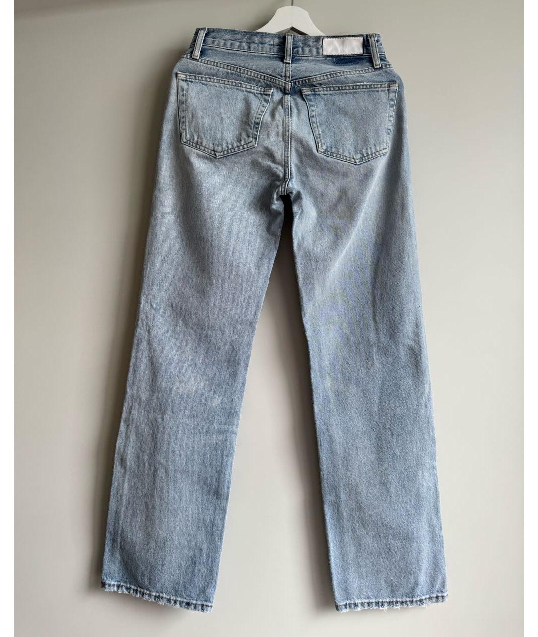 Re done Голубые хлопковые прямые джинсы, фото 2