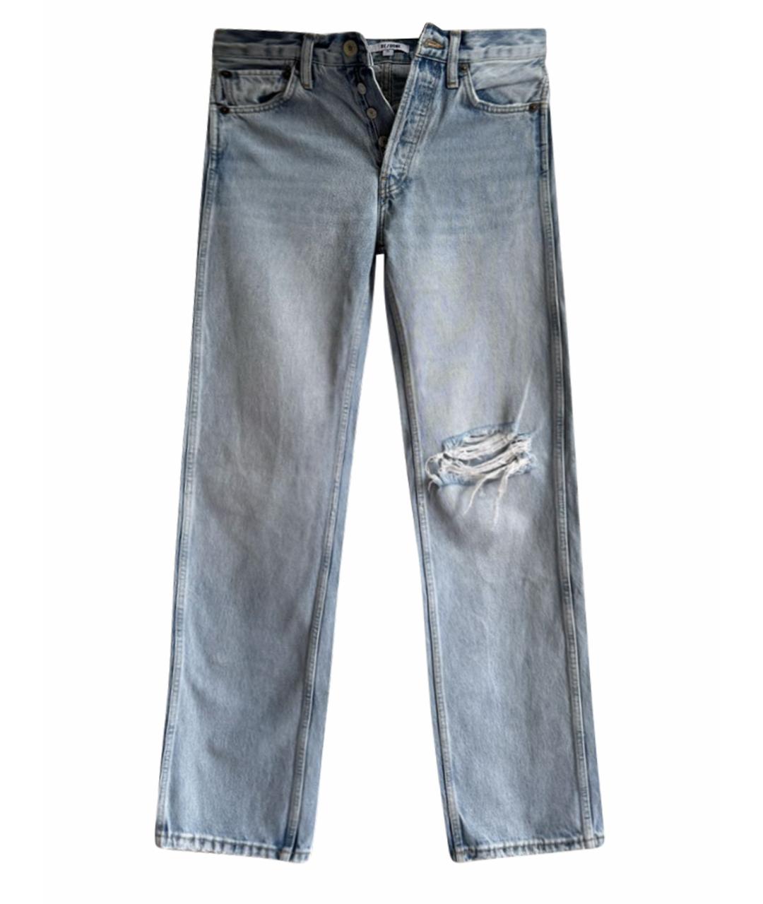 Re done Голубые хлопковые прямые джинсы, фото 1