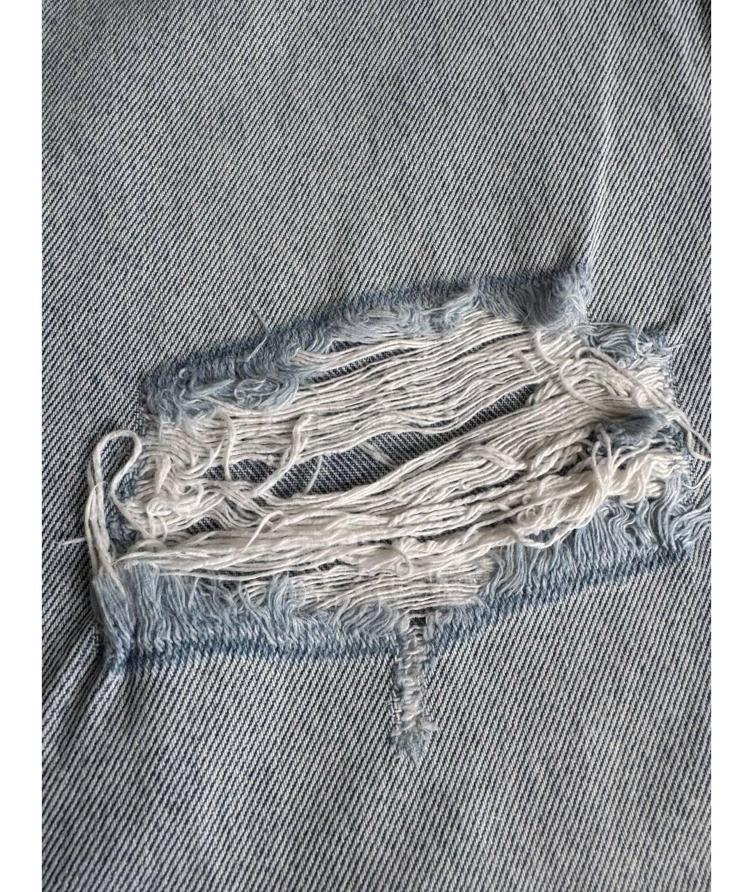 Re done Голубые хлопковые прямые джинсы, фото 4