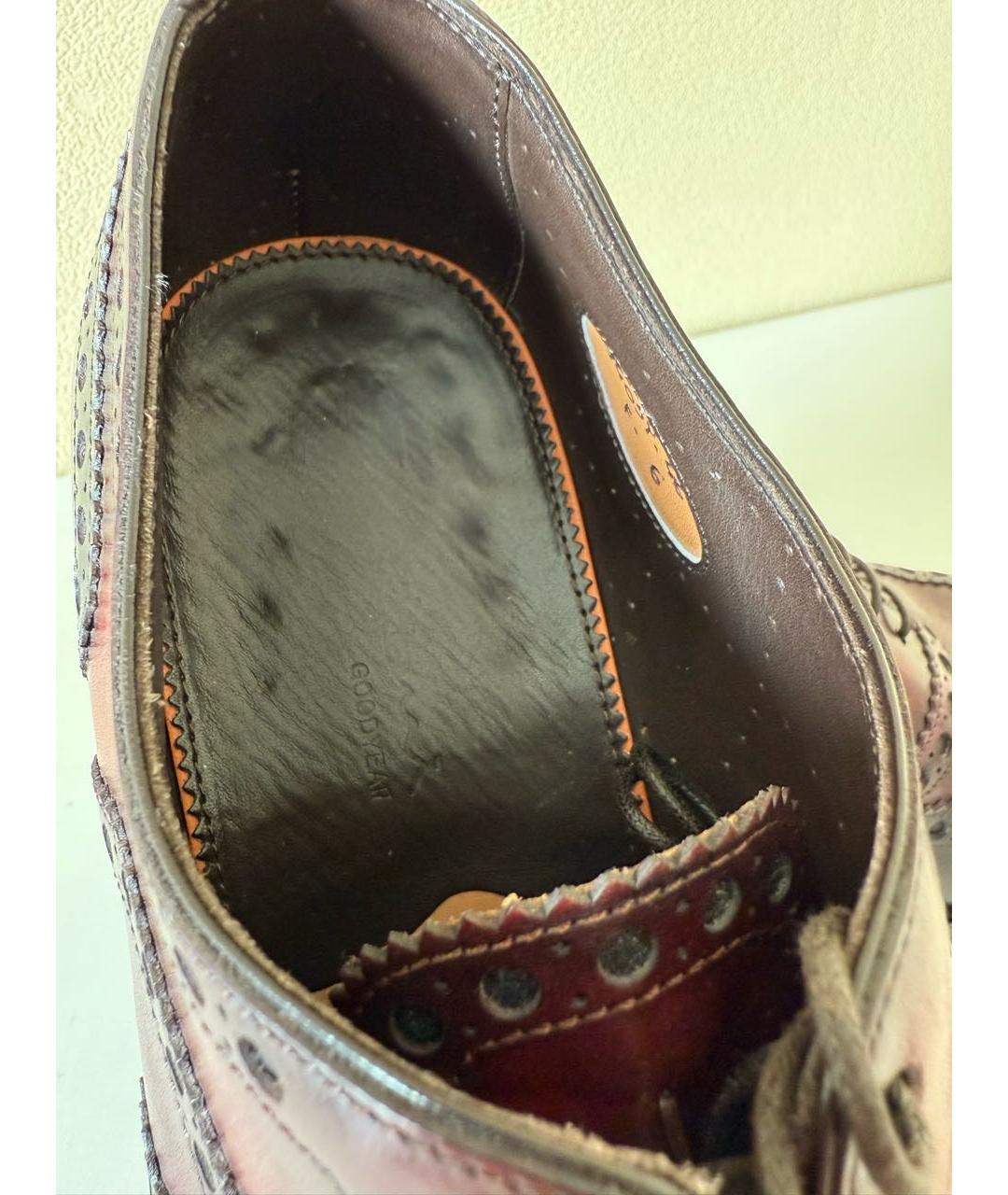 SANTONI Бордовые кожаные туфли, фото 3