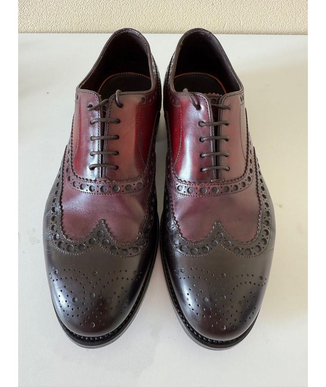 SANTONI Бордовые кожаные туфли, фото 2