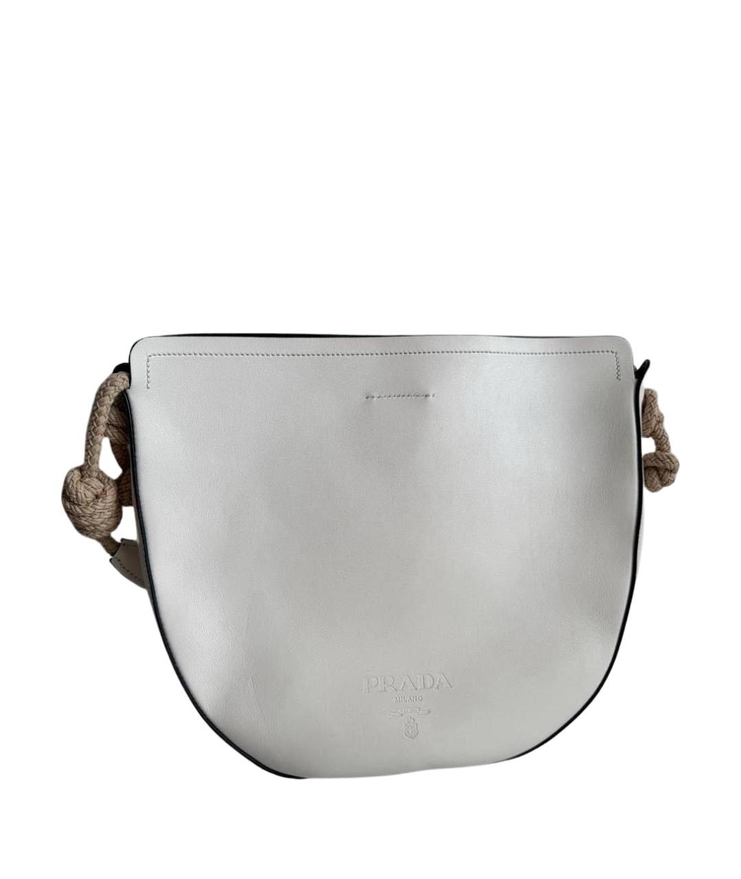 PRADA Белая кожаная сумка через плечо, фото 1