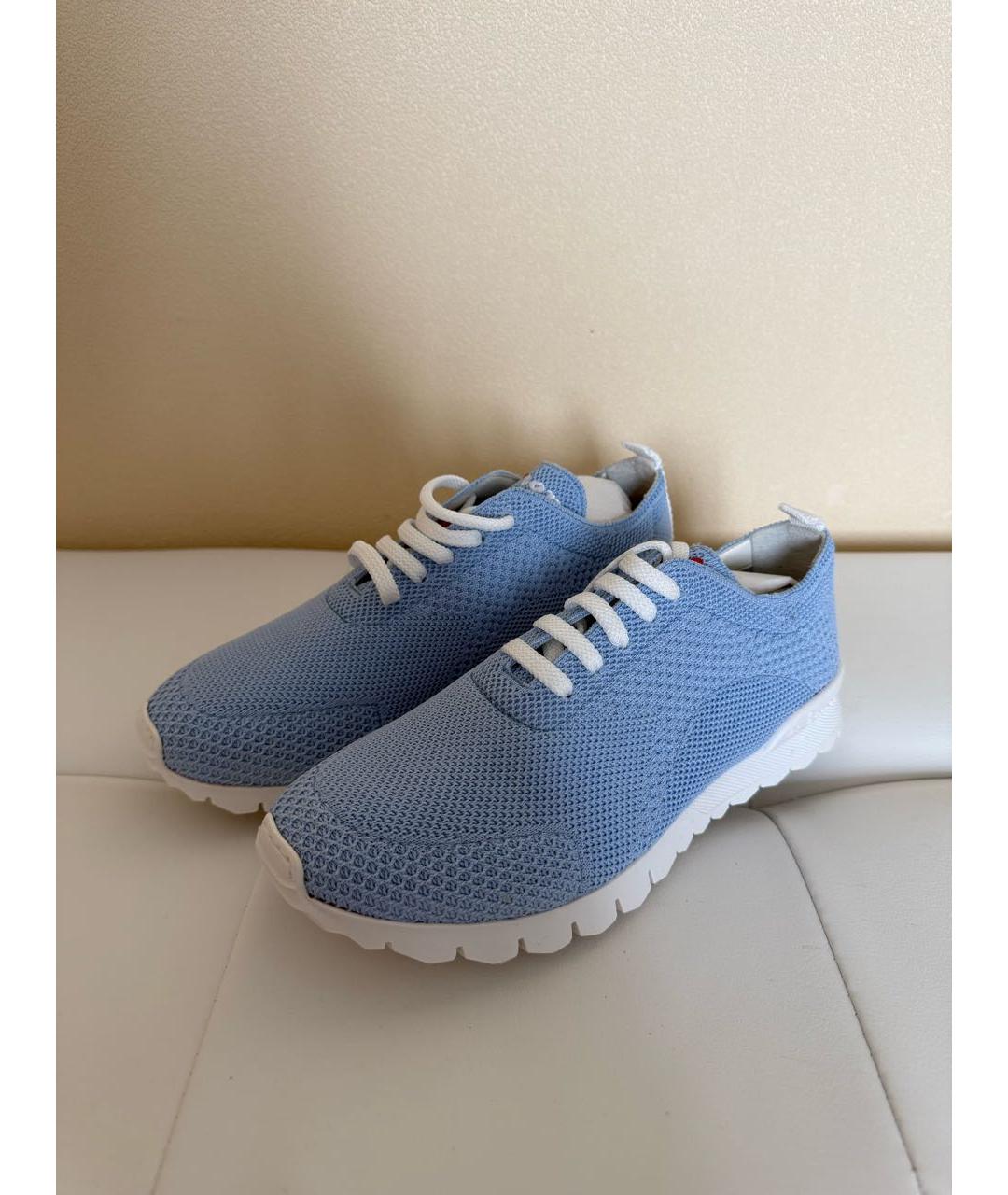 KITON Голубые текстильные кроссовки, фото 5