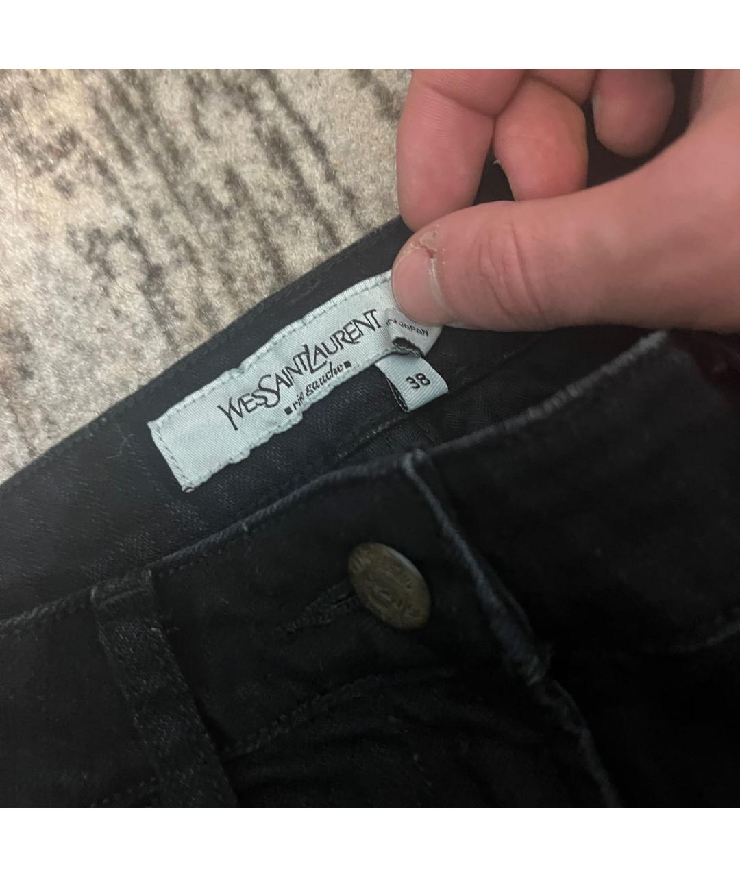 SAINT LAURENT Черные хлопко-полиэстеровые джинсы слим, фото 5