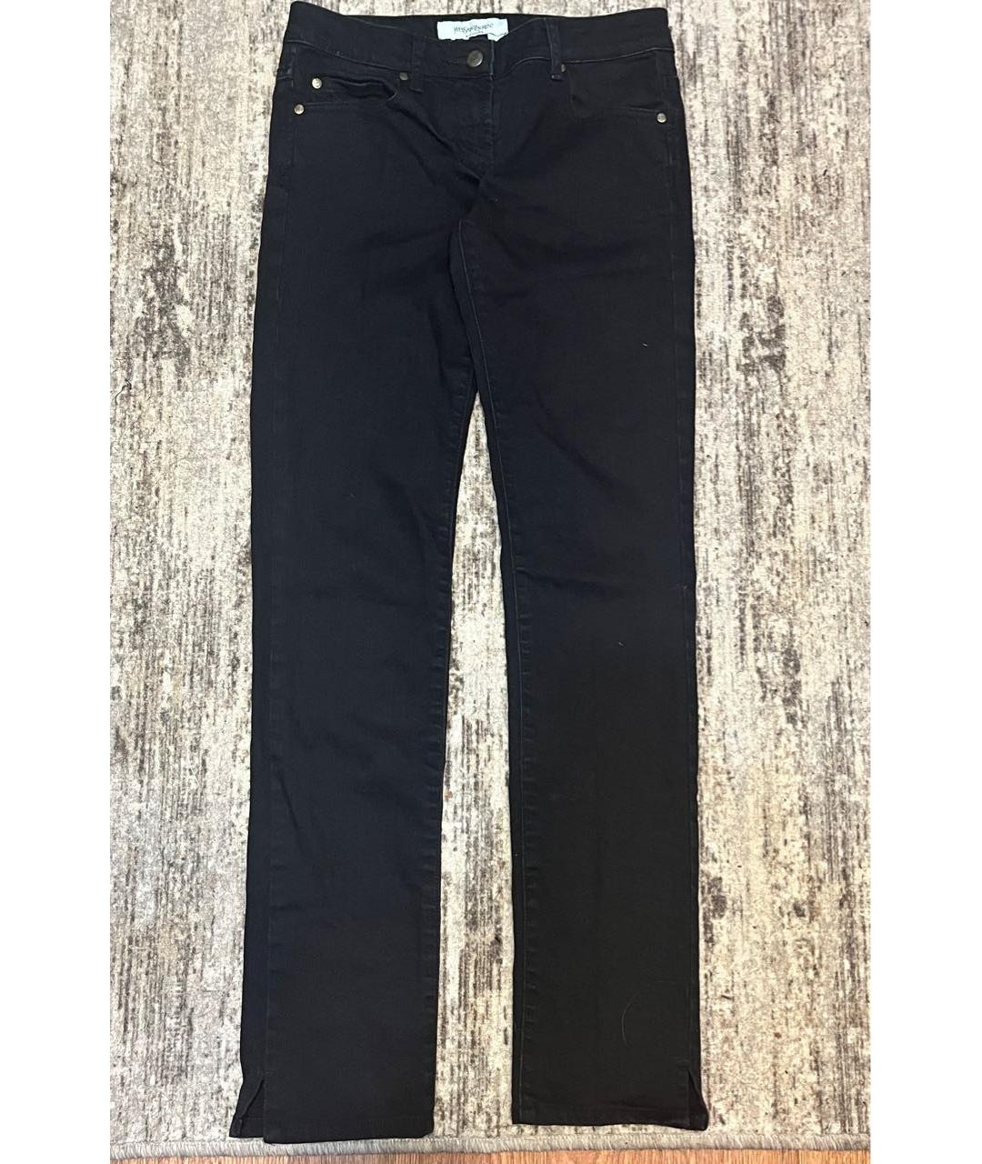 SAINT LAURENT Черные хлопко-полиэстеровые джинсы слим, фото 9