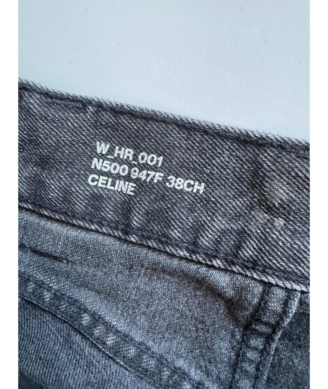 CELINE Черные хлопковые прямые джинсы, фото 6