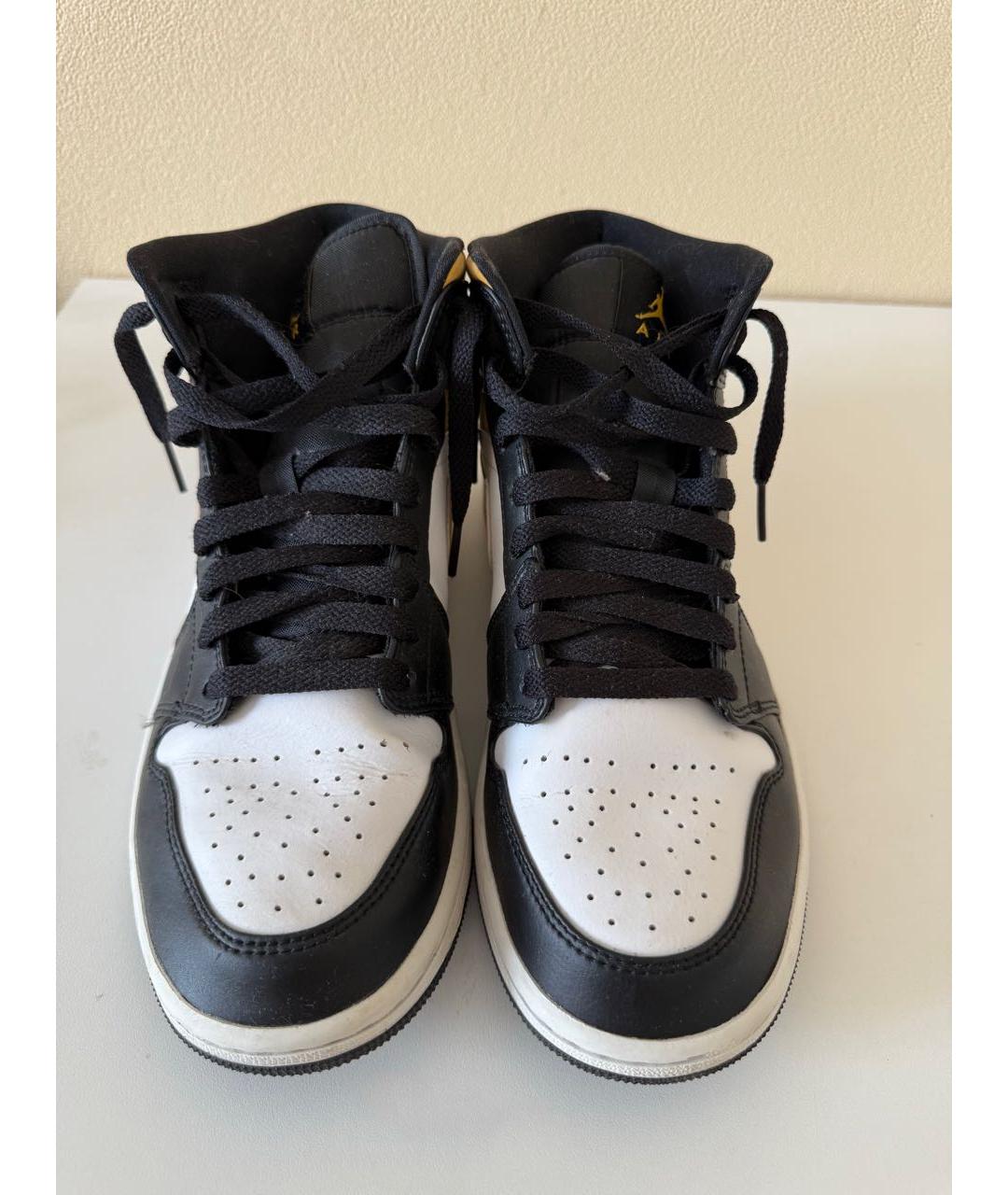 JORDAN Желтые кожаные низкие кроссовки / кеды, фото 2