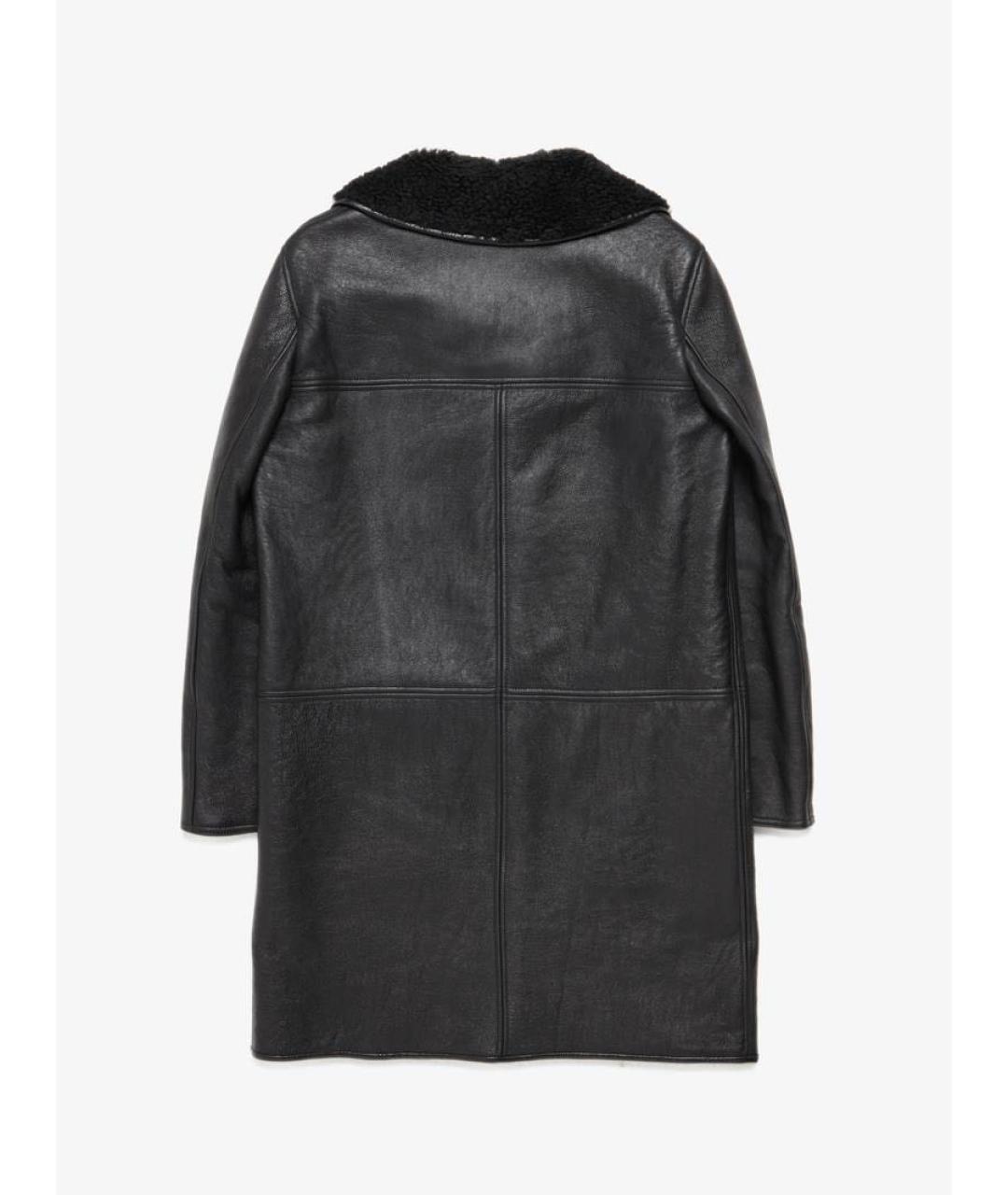 SAINT LAURENT Черная кожаная дубленка/шуба, фото 2