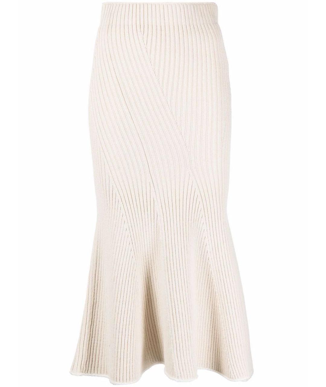 MONCLER Бежевая хлопковая юбка миди, фото 1