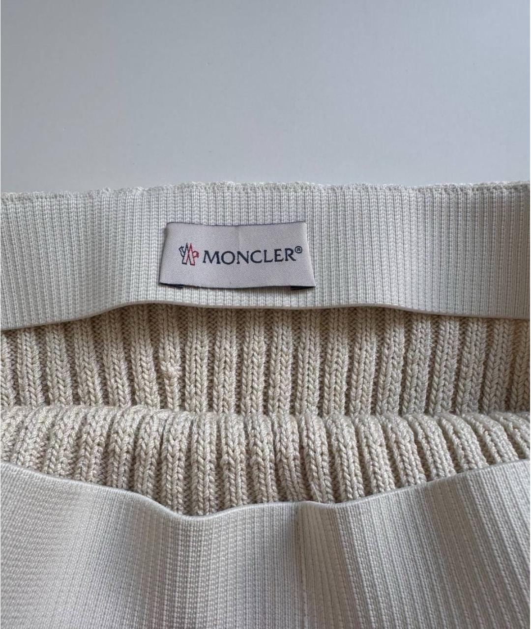 MONCLER Бежевая хлопковая юбка миди, фото 3