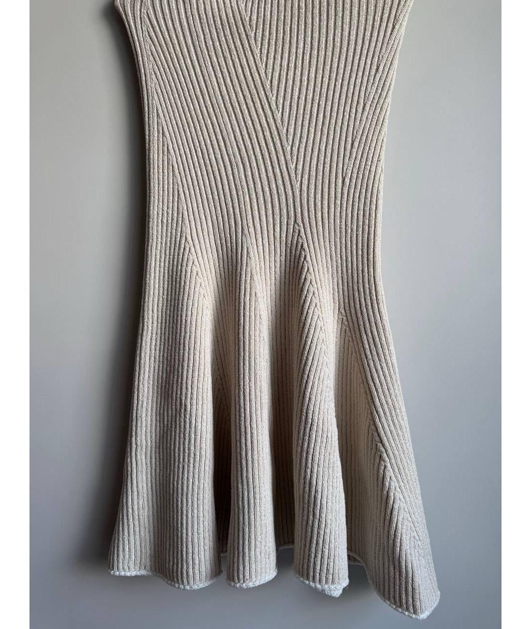 MONCLER Бежевая хлопковая юбка миди, фото 2