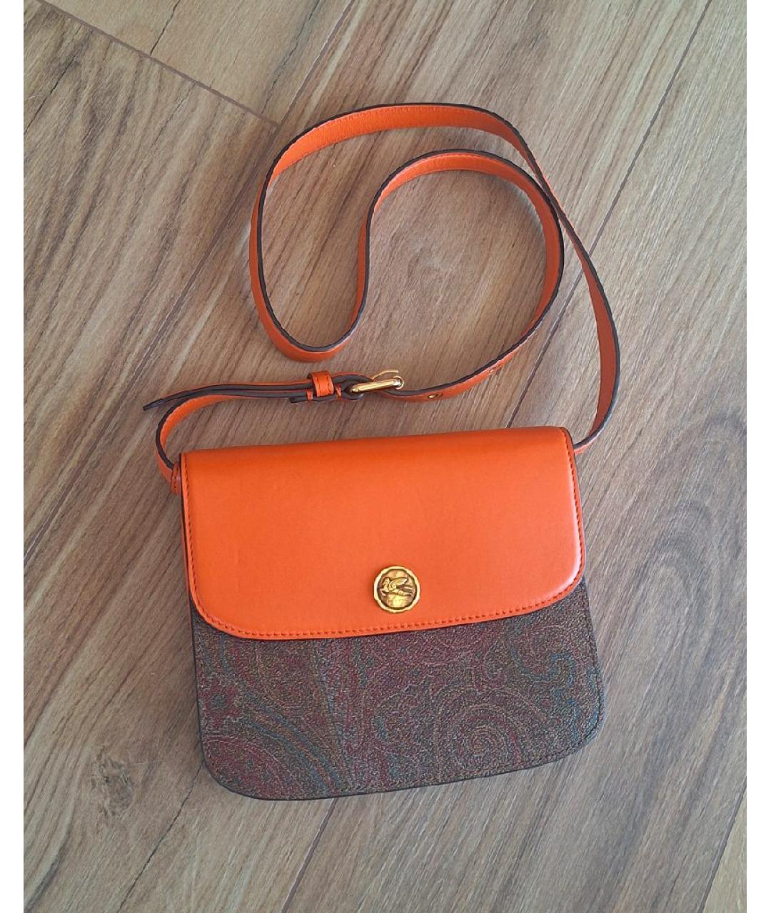 ETRO Коричневая кожаная сумка через плечо, фото 7