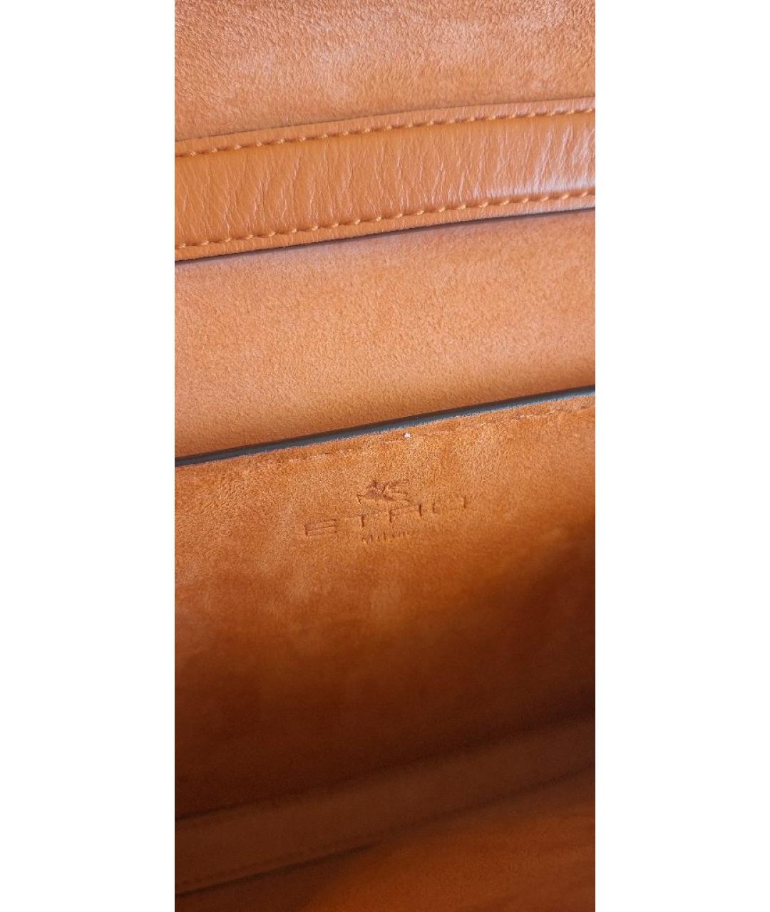 ETRO Коричневая кожаная сумка через плечо, фото 6