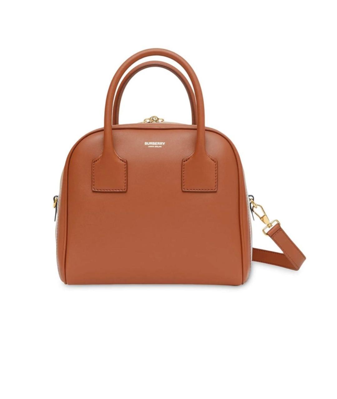 BURBERRY Коричневая кожаная сумка с короткими ручками, фото 1