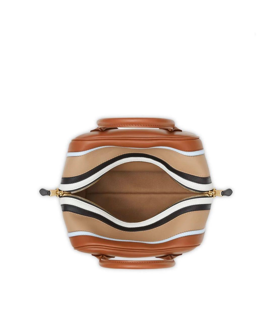 BURBERRY Коричневая кожаная сумка с короткими ручками, фото 3