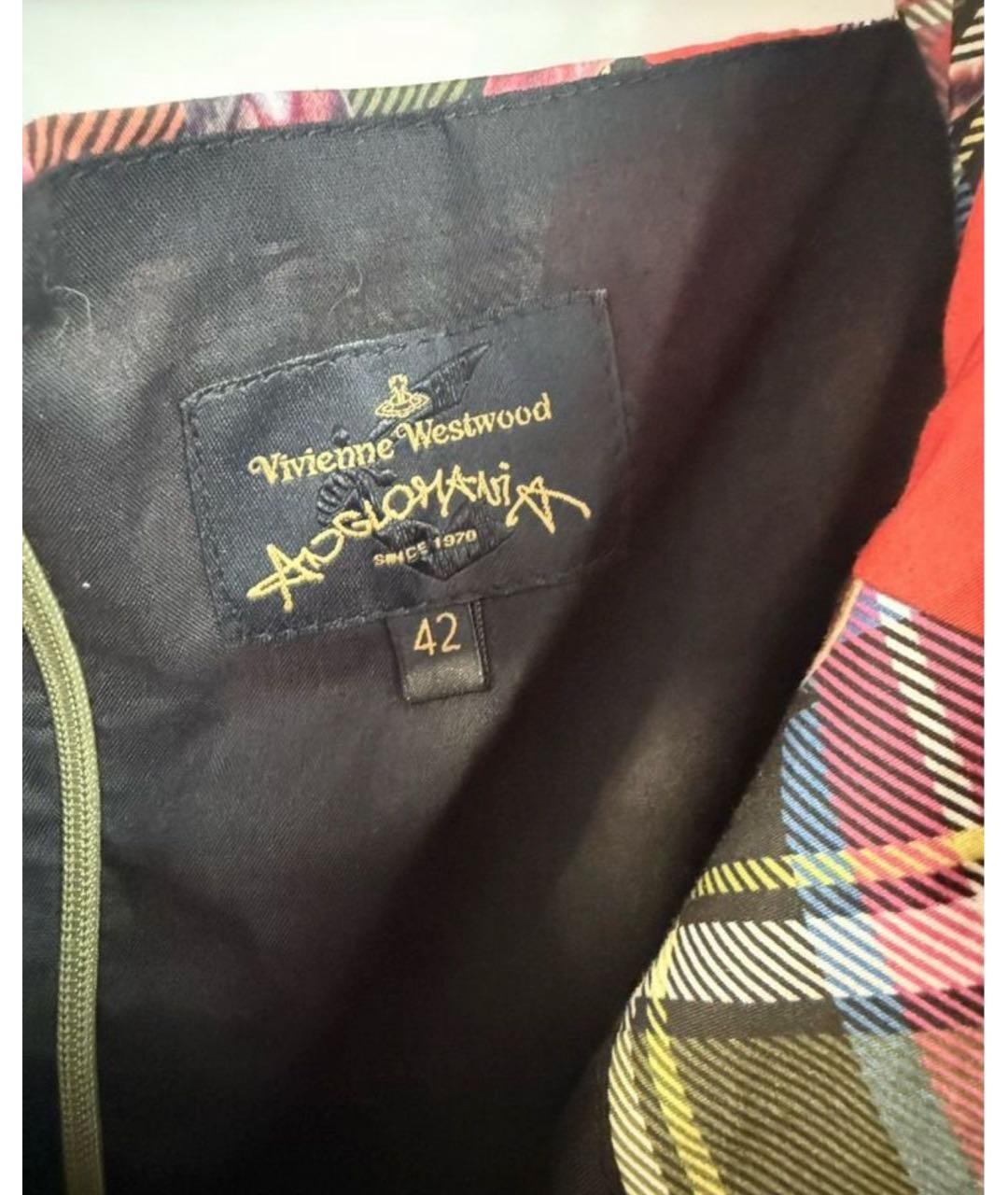 VIVIENNE WESTWOOD Красное хлопковое повседневное платье, фото 4