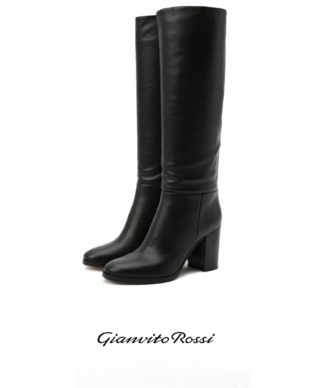 GIANVITO ROSSI Черные кожаные сапоги, фото 8