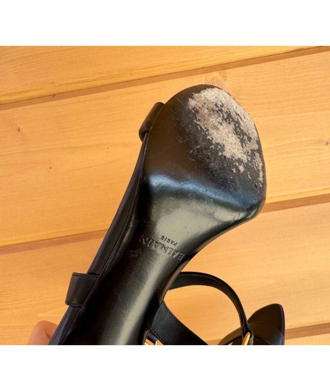 BALMAIN Черные кожаные босоножки, фото 3