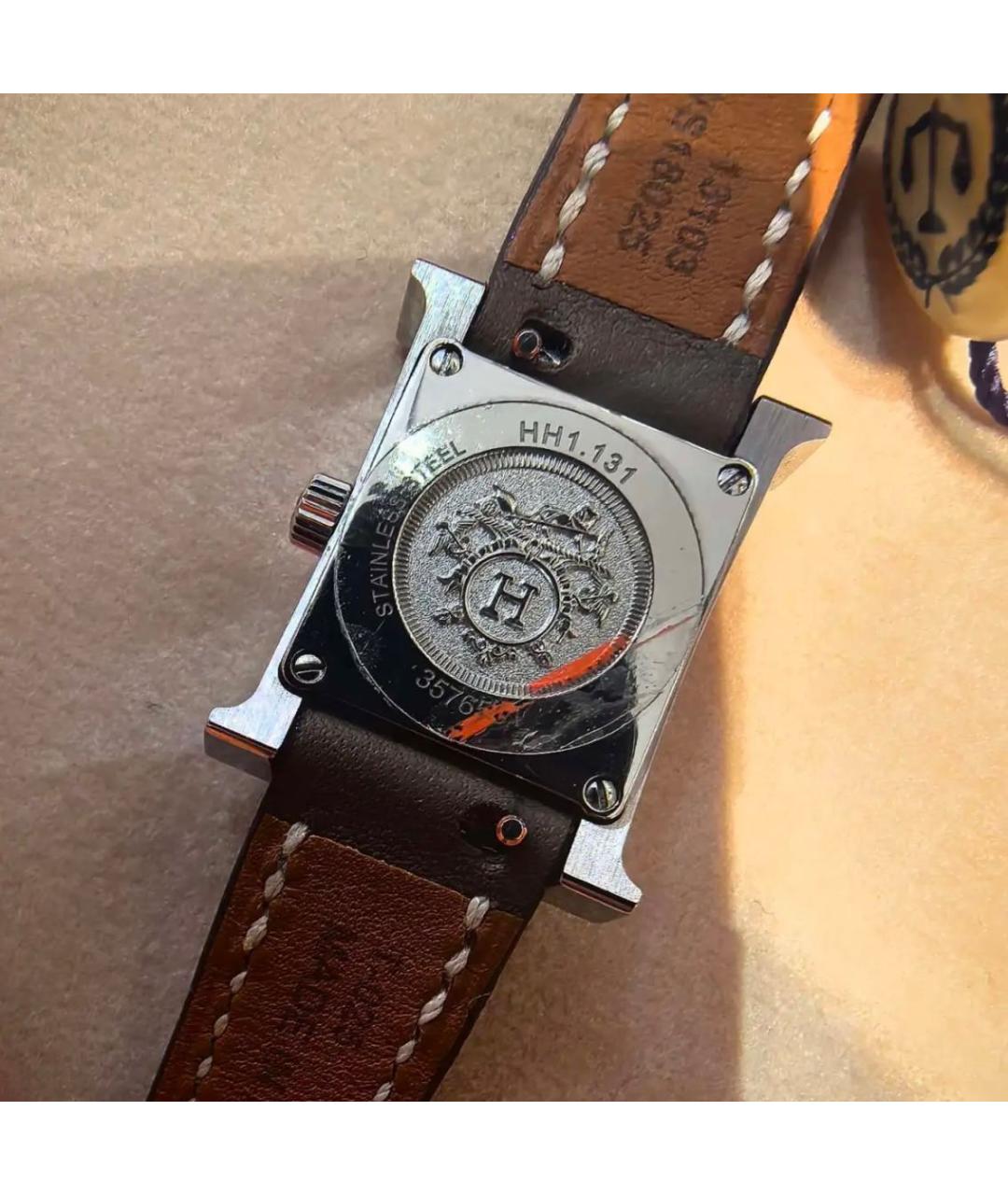 HERMES Коричневые часы из белого золота, фото 2