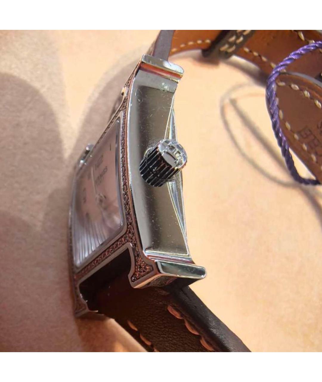 HERMES Коричневые часы из белого золота, фото 3