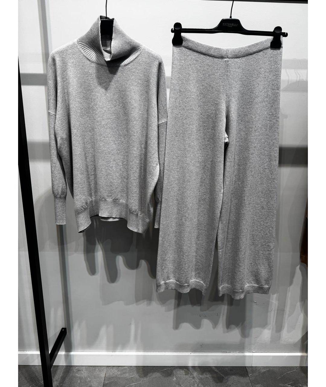 ANTONELLI FIRENZE Серый шерстяной костюм с брюками, фото 4