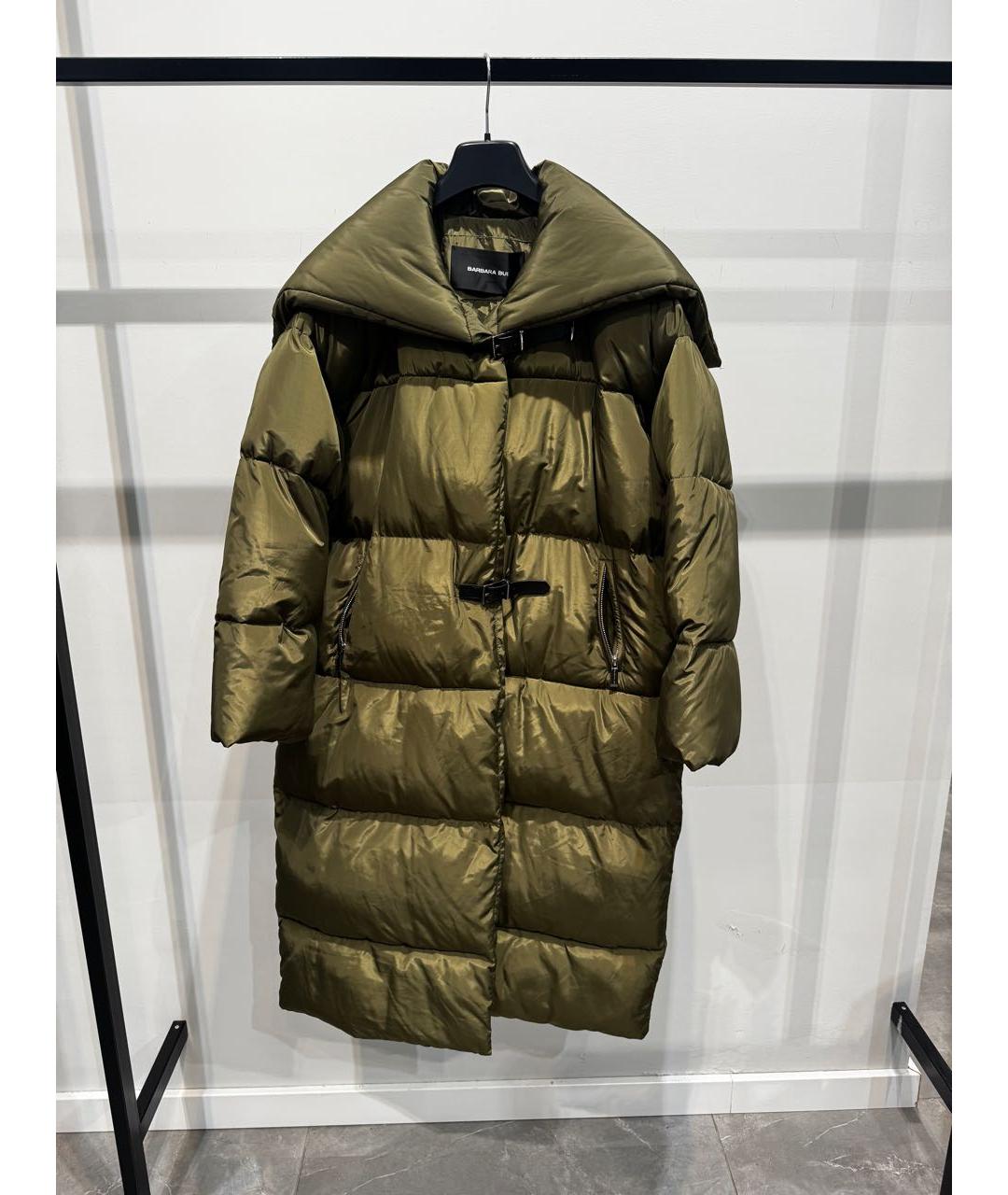 BARBARA BUI Зеленый полиэстеровый пуховик, фото 4