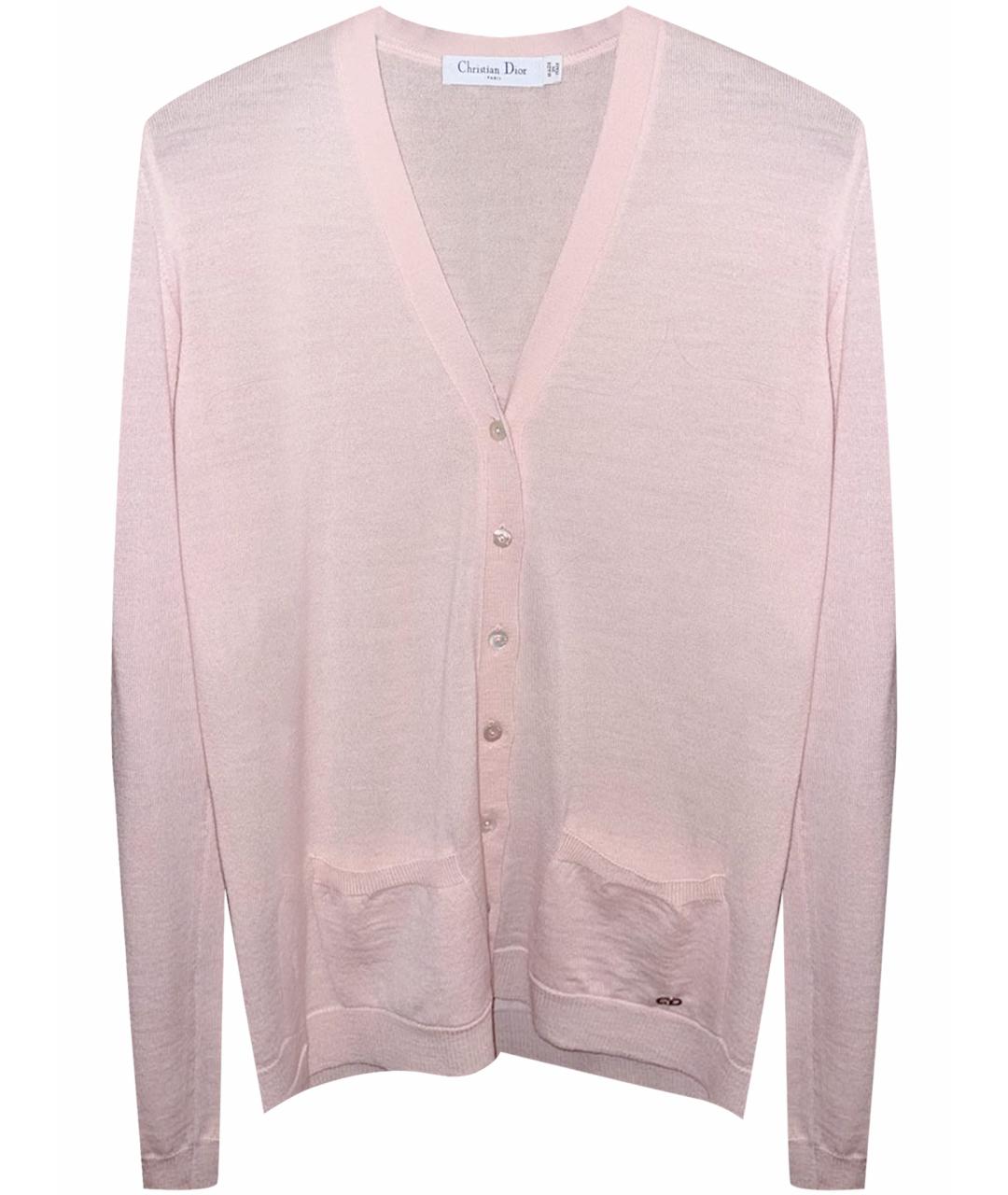 CHRISTIAN DIOR Розовый шерстяной кардиган, фото 1