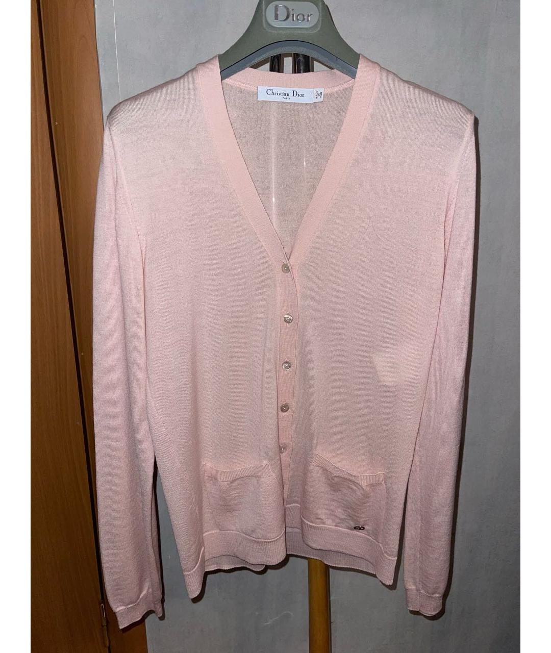 CHRISTIAN DIOR Розовый шерстяной кардиган, фото 5