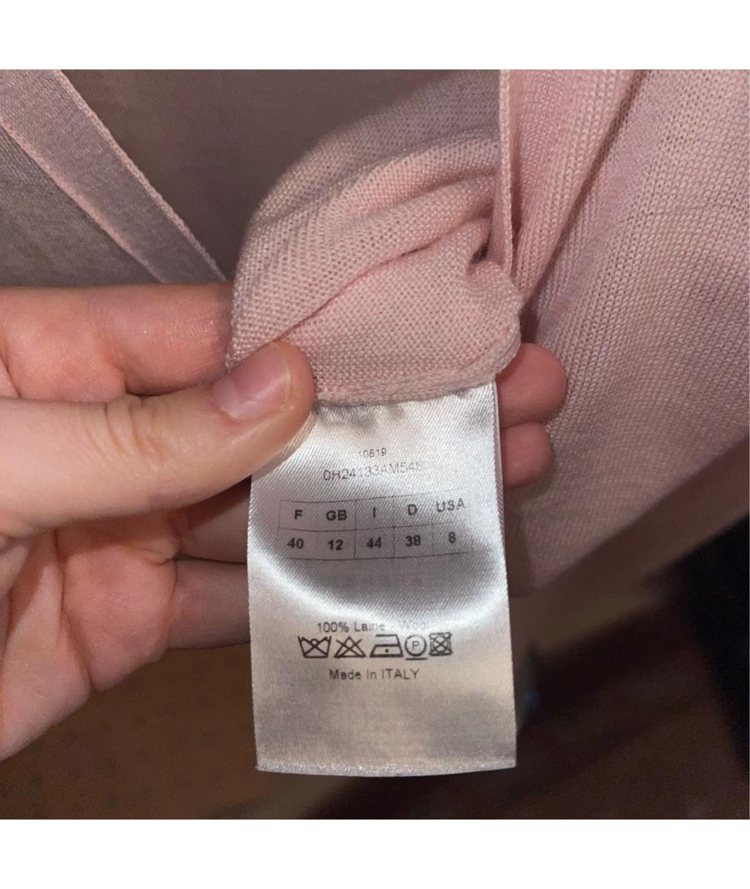 CHRISTIAN DIOR Розовый шерстяной кардиган, фото 4