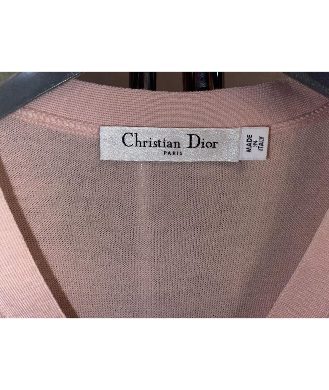 CHRISTIAN DIOR Розовый шерстяной кардиган, фото 3