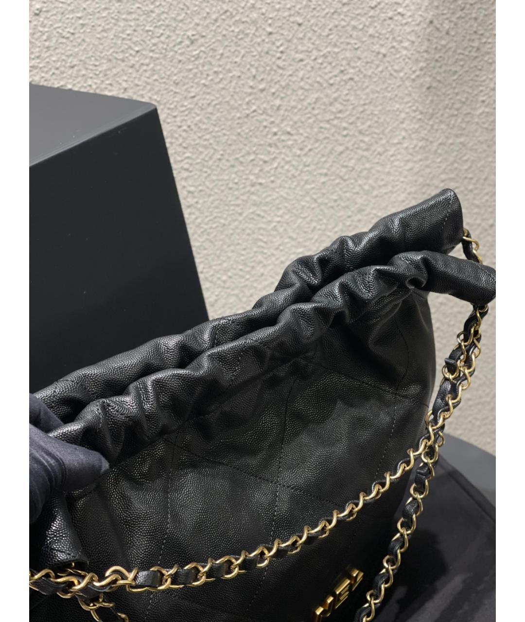 CHANEL Черная кожаная сумка через плечо, фото 8
