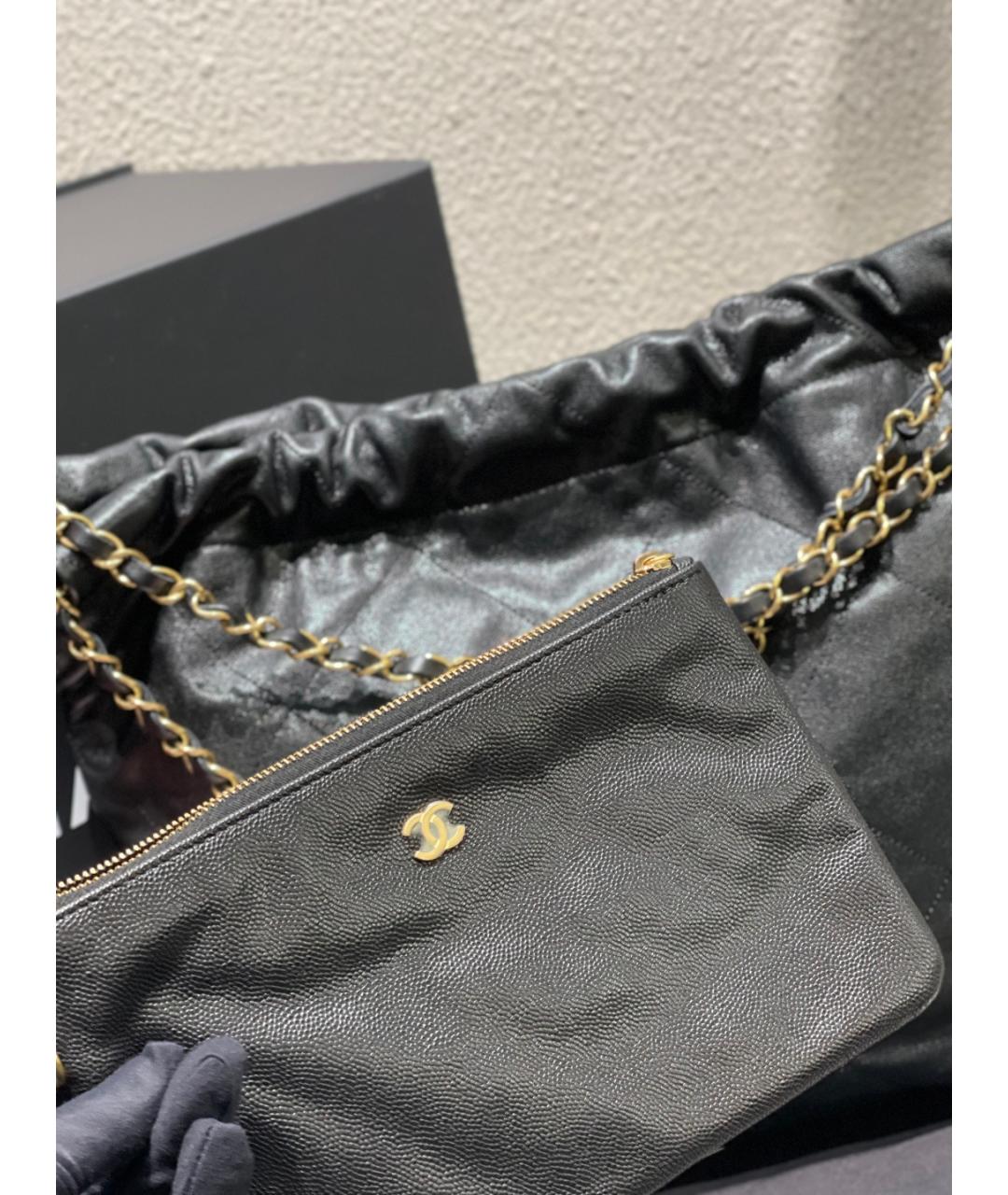 CHANEL Черная кожаная сумка через плечо, фото 4