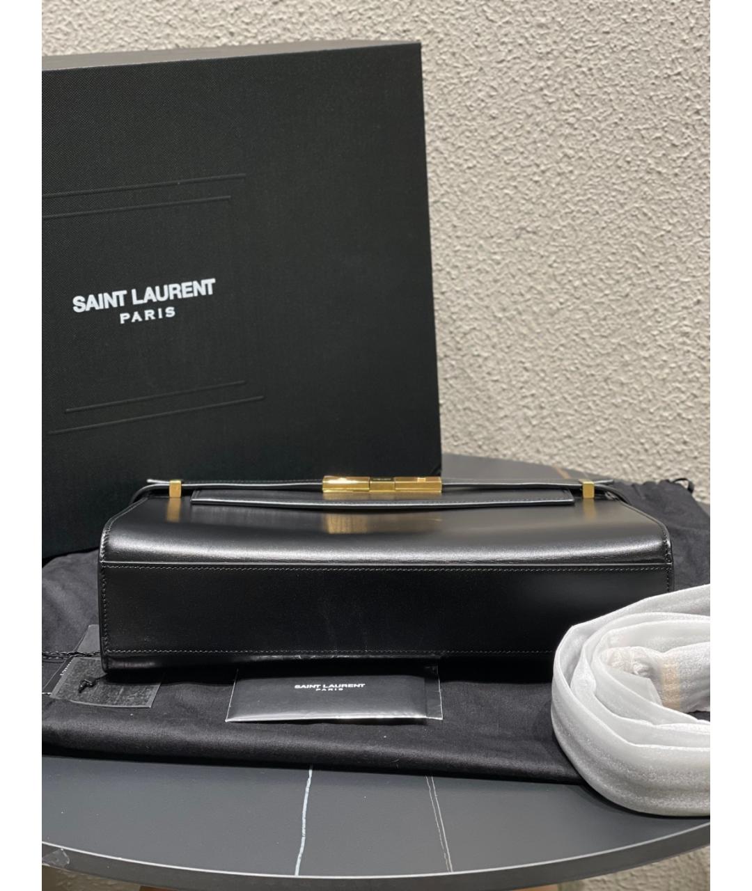SAINT LAURENT Черная кожаная сумка через плечо, фото 8