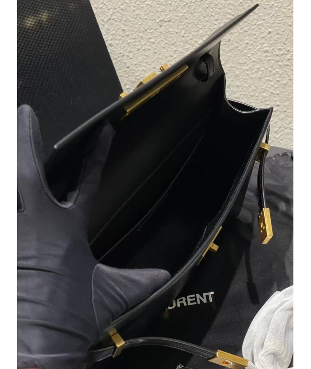 SAINT LAURENT Черная кожаная сумка через плечо, фото 9