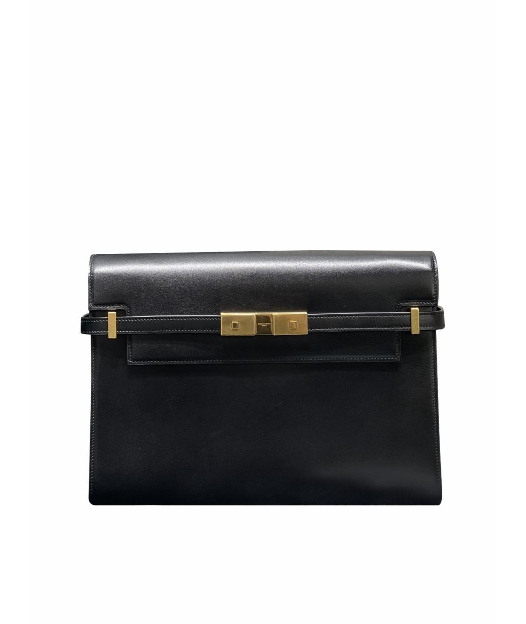 SAINT LAURENT Черная кожаная сумка через плечо, фото 1