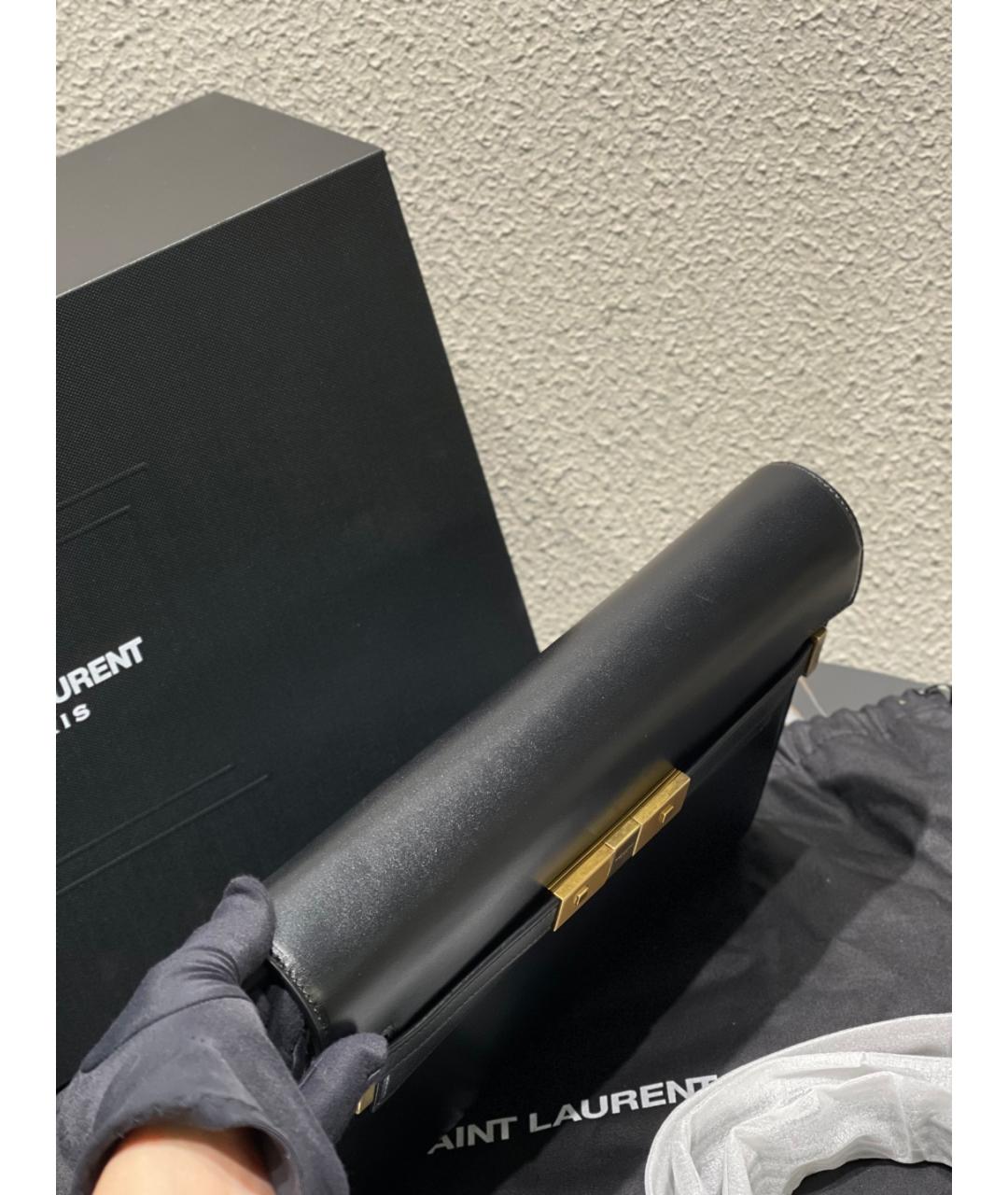SAINT LAURENT Черная кожаная сумка через плечо, фото 6