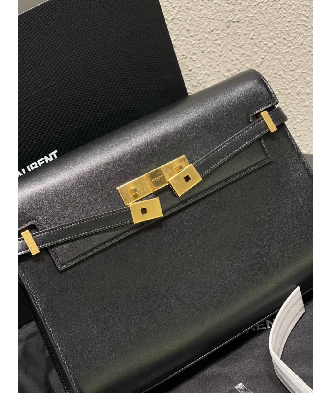 SAINT LAURENT Черная кожаная сумка через плечо, фото 3