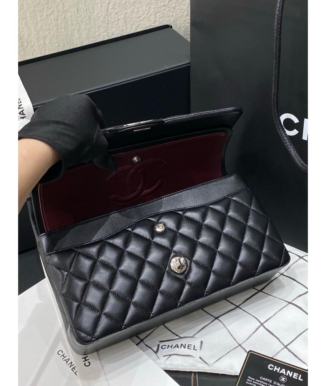 CHANEL Черная кожаная сумка через плечо, фото 8