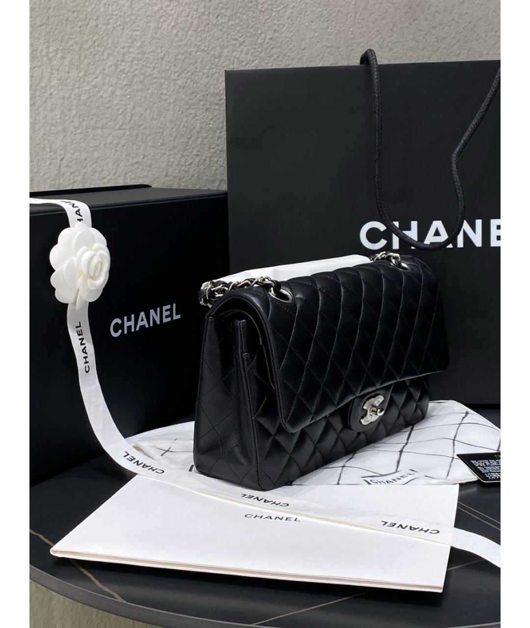 CHANEL Черная кожаная сумка через плечо, фото 4