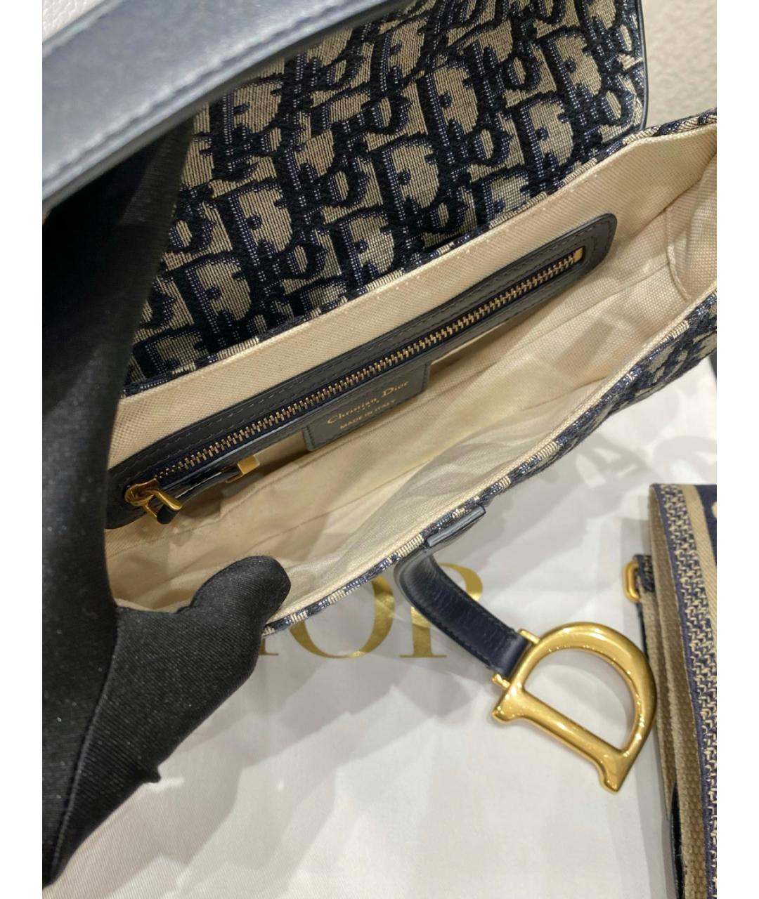 CHRISTIAN DIOR Черная жаккардовая сумка через плечо, фото 9