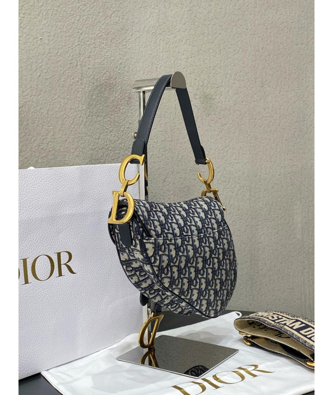 CHRISTIAN DIOR Черная жаккардовая сумка через плечо, фото 5