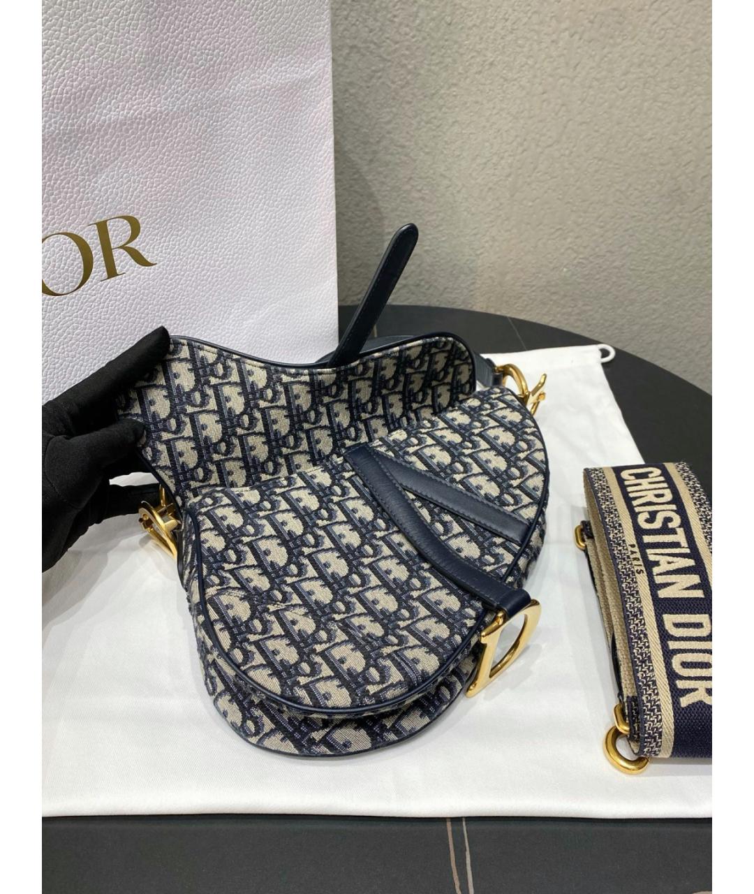 CHRISTIAN DIOR Черная жаккардовая сумка через плечо, фото 8