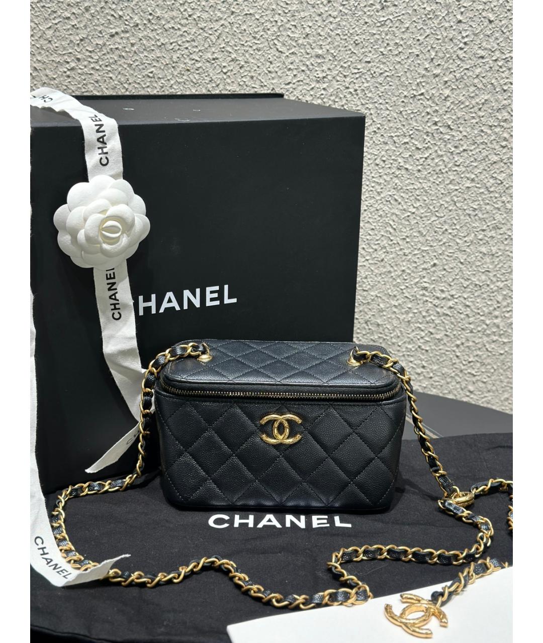 CHANEL Черная кожаная сумка через плечо, фото 10