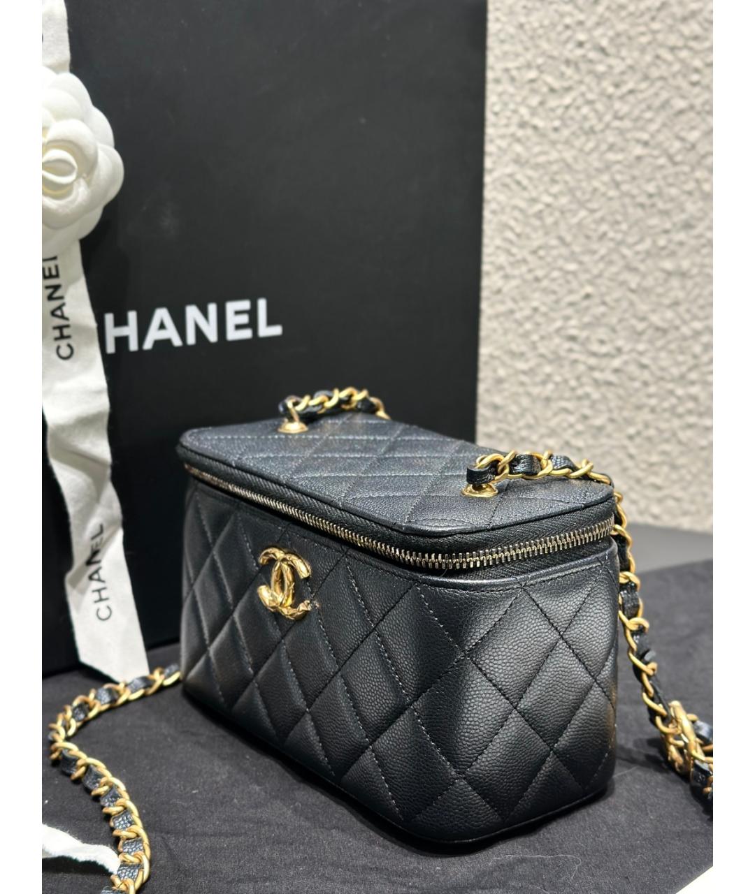 CHANEL Черная кожаная сумка через плечо, фото 4