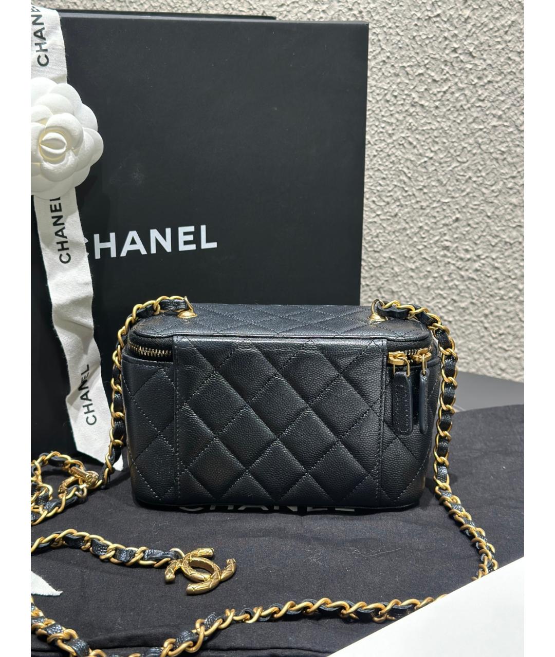 CHANEL Черная кожаная сумка через плечо, фото 7